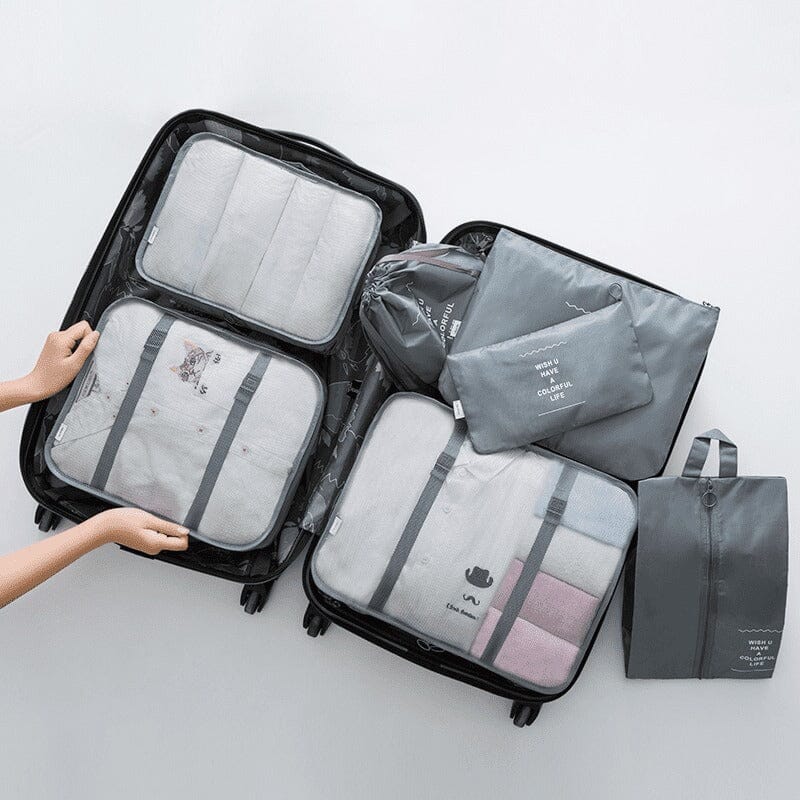 Kit 7 Bolsas Organizadoras Para Mala de Viagem STORAGE BAG - [PAGUE 4 LEVE 7 - SUPER PROMOÇÃO POR TEMPO LIMITADO] Direct Ofertas Cinza 